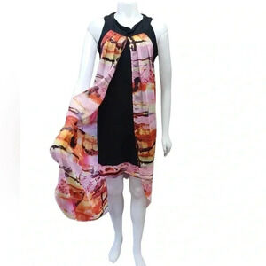 Artex Sleeveless multicoloured Sheer Maxi  Dress Size Medium